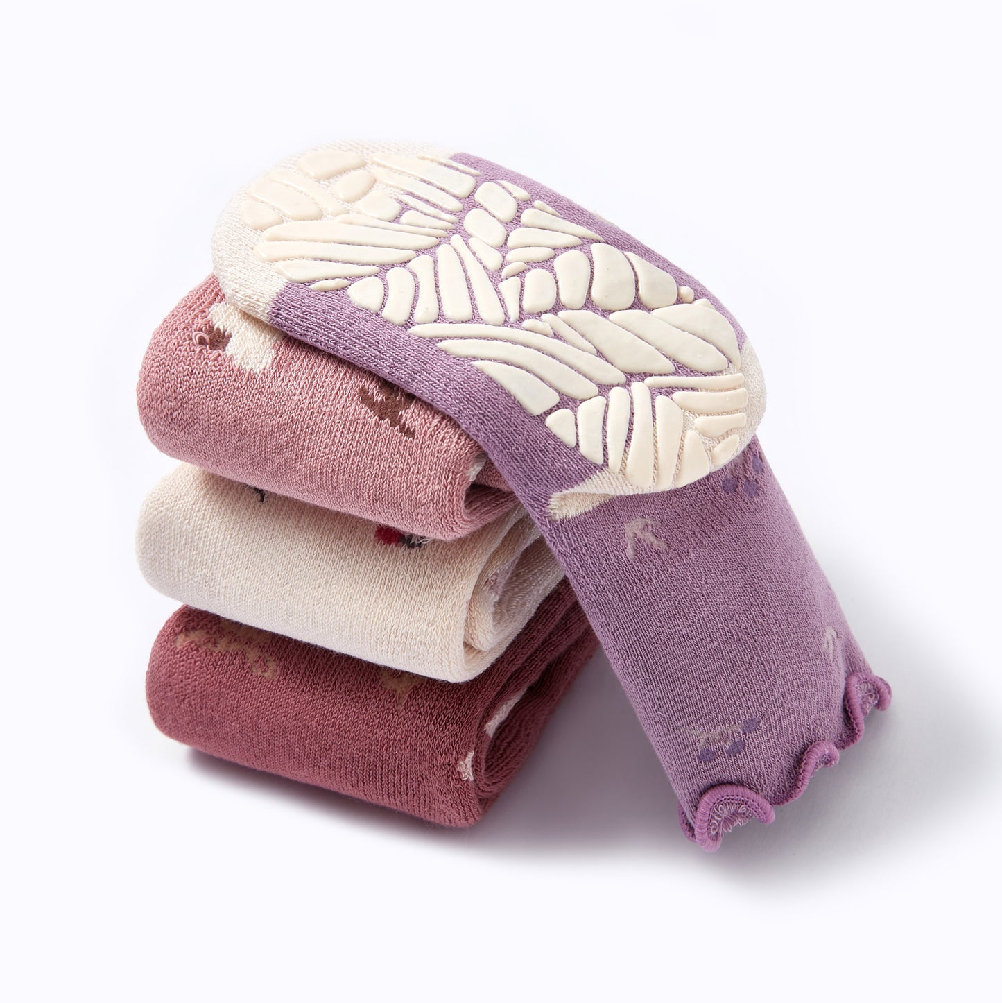 小さな不思議 - 厚手 - ベビー&キッズ用 滑り止め付きソックス 4足セット