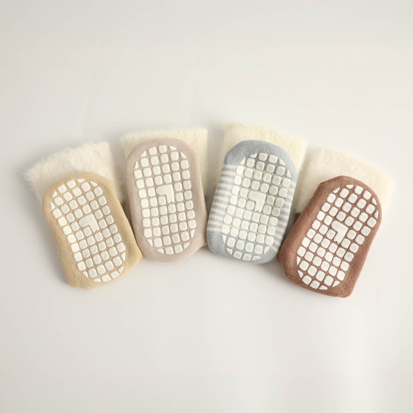 New- Cat Learns Shapes- Boy, Extra Warm- 4 Pairs of Stay-On Baby & Toddler Non-Slip Socks