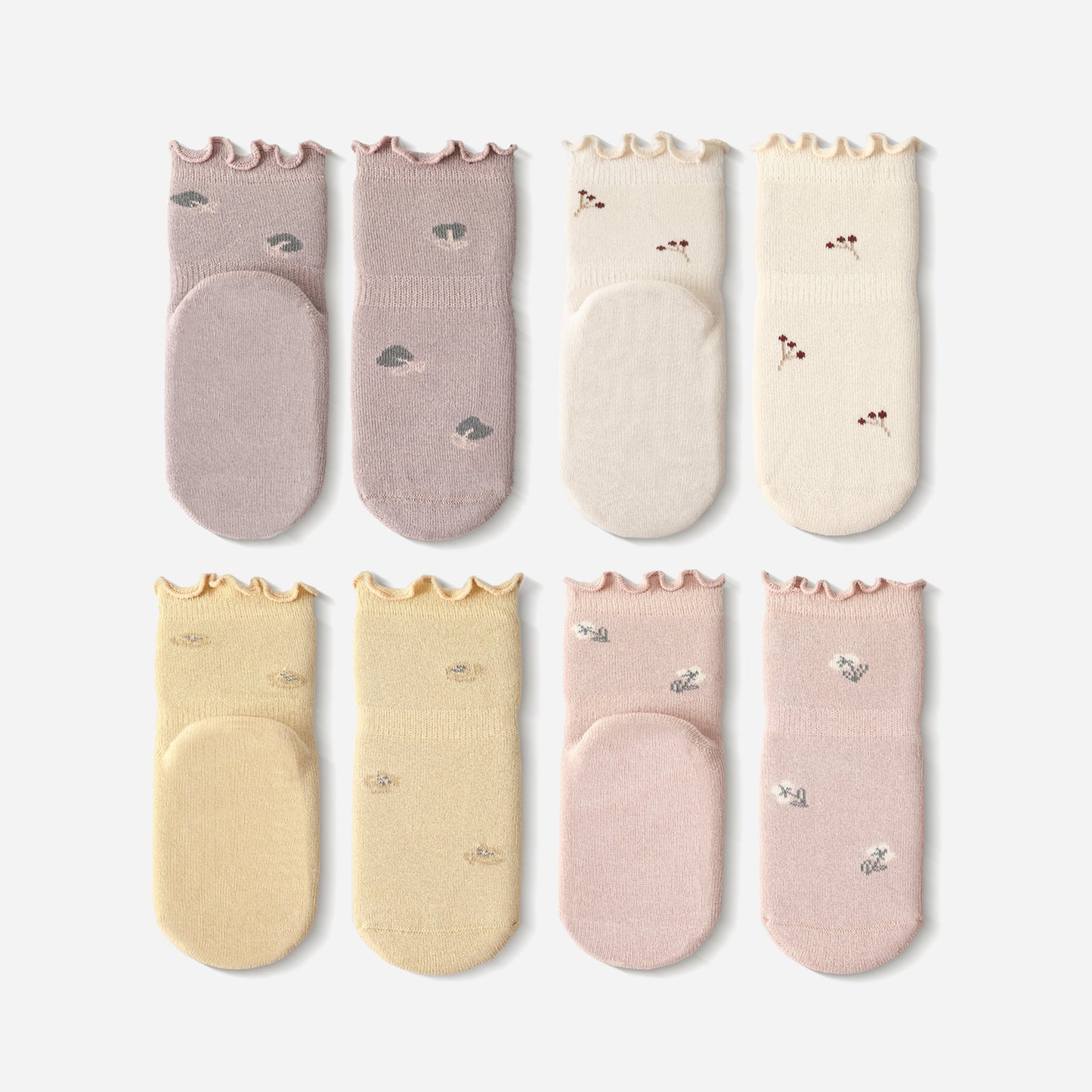 Little Wonder Things - Extra Warm- 4 Pairs of Stay-On Baby & Toddler Socks (no grips)