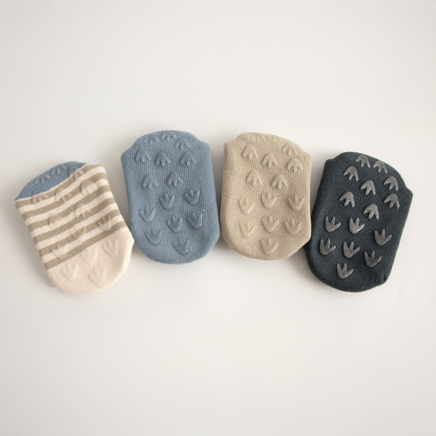 New- Dinosaur, Extra Warm- 4 Pairs of Stay-On Baby & Toddler Non-Slip Socks