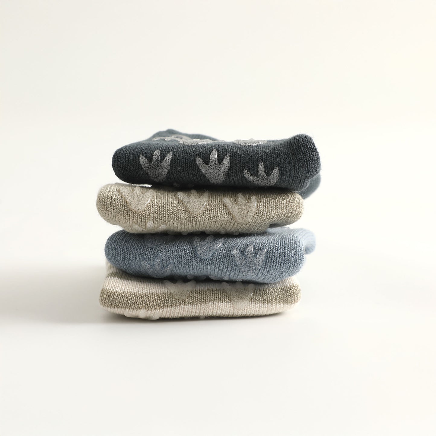 New- Dinosaur, Extra Warm- 4 Pairs of Stay-On Baby & Toddler Non-Slip Socks