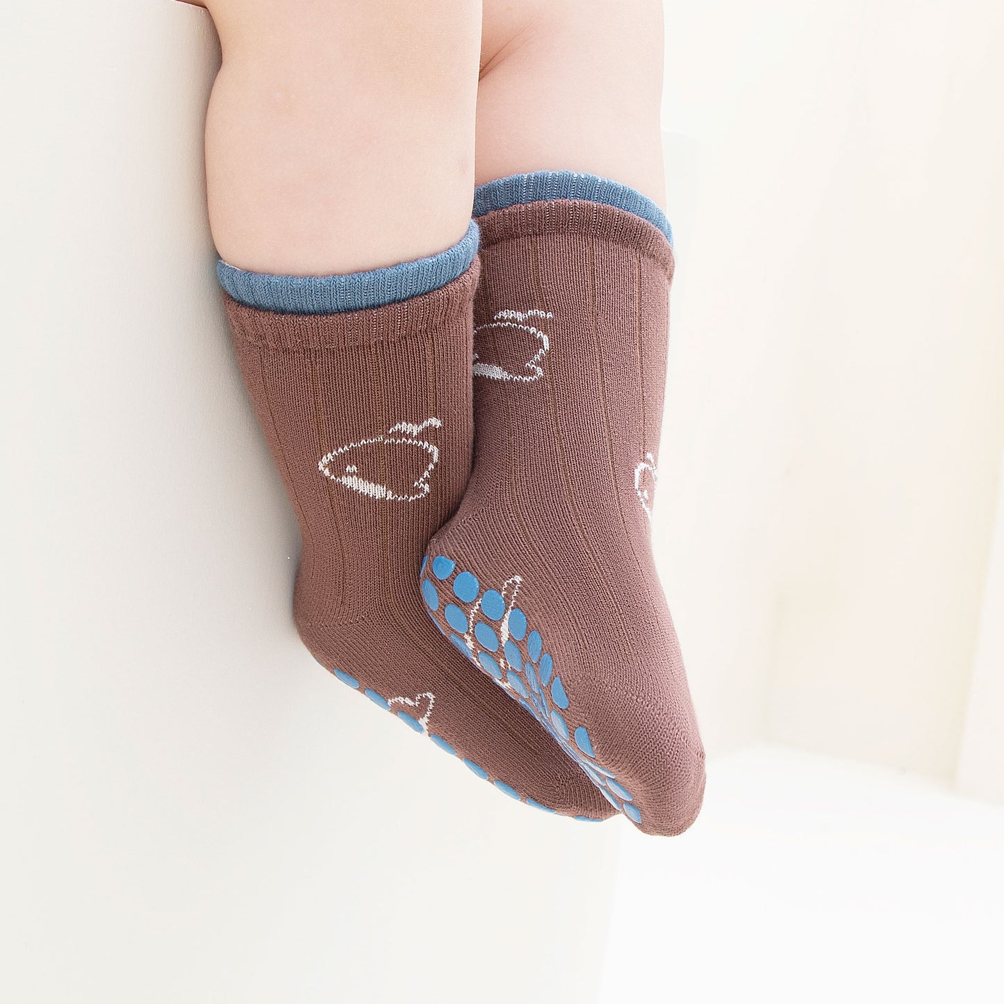 New- Who Am I  - 4 Pairs of Stay-On Baby & Toddler Non-Slip Socks