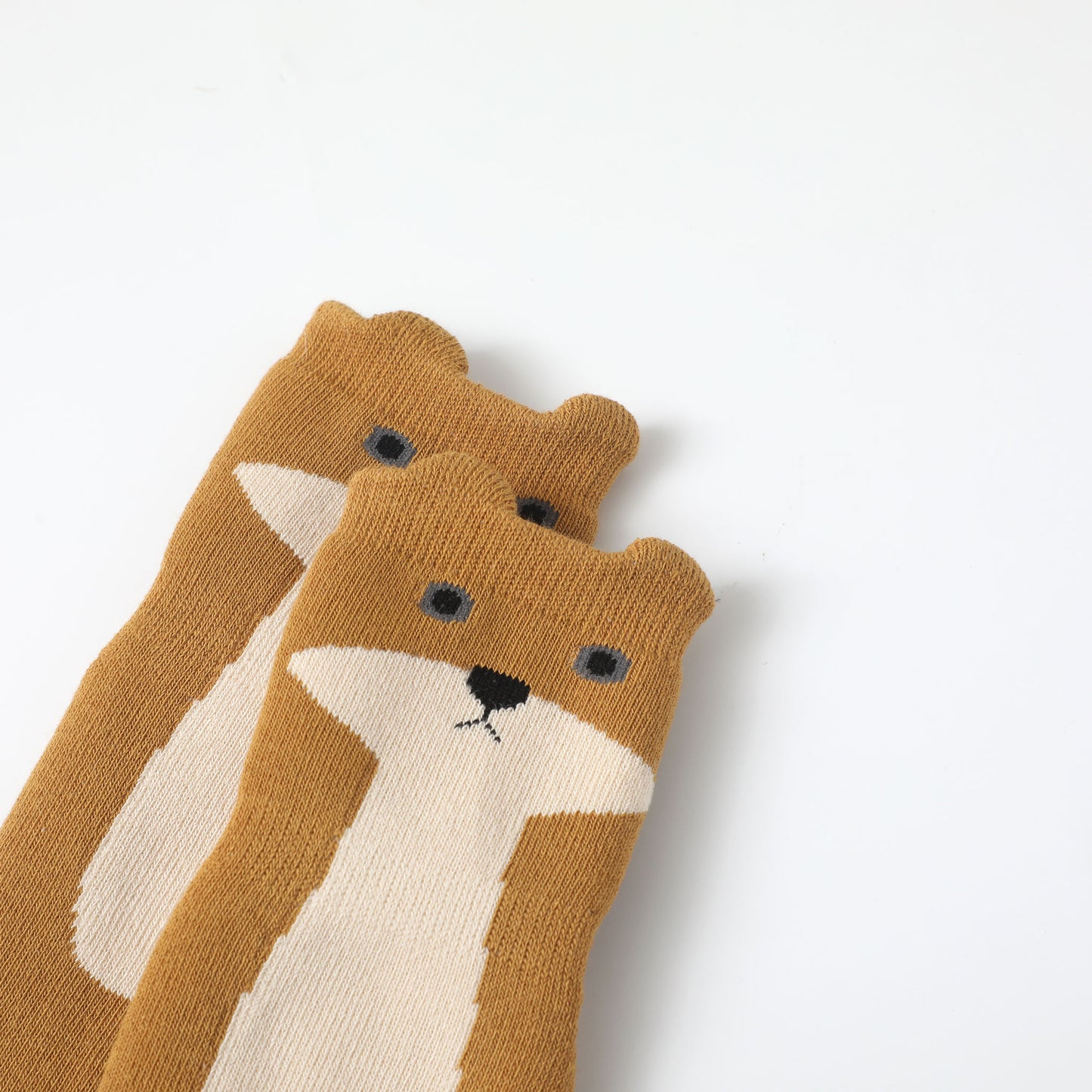 fox brown baby non slip socks with ankle grips