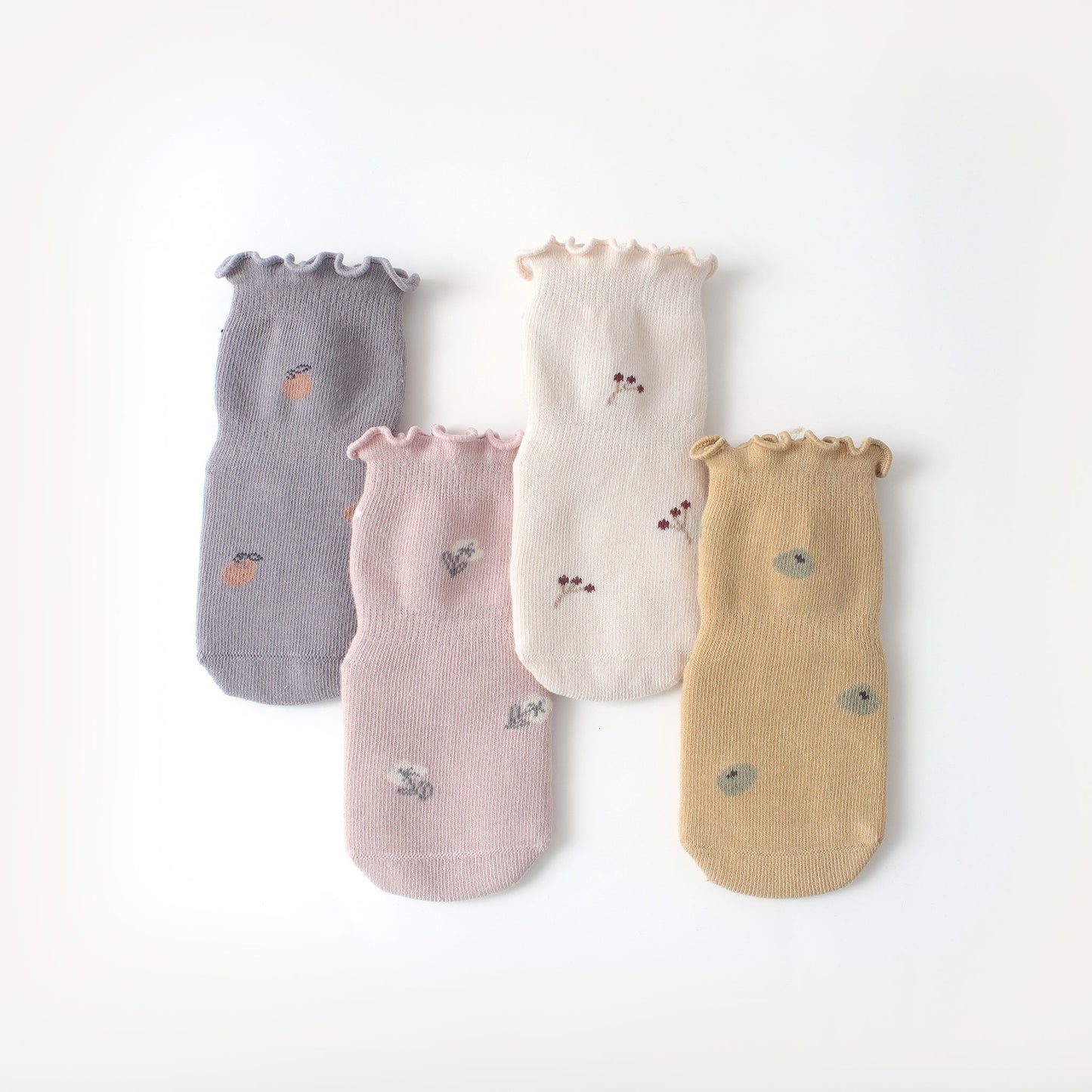 Little Wonder Things - 4 Pairs of Stay-On Baby & Toddler Socks (no grips)