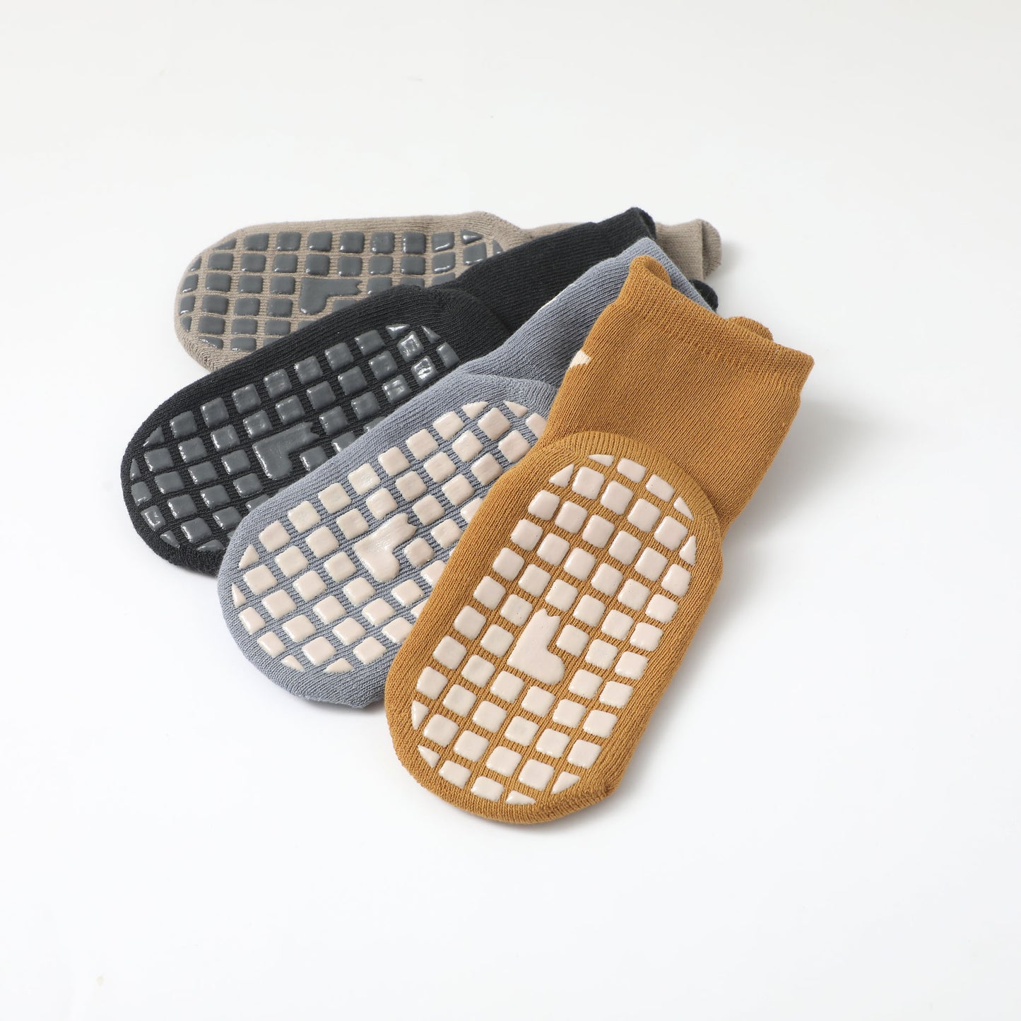 Solid colored non-slip stay-on socks for a minimalist look