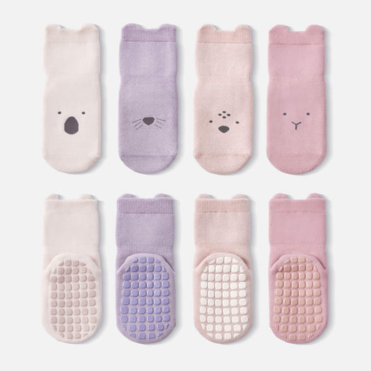 Into The Wild- Super Warm- 4 Pairs of Stay-On Baby & Toddler Non-Slip Socks
