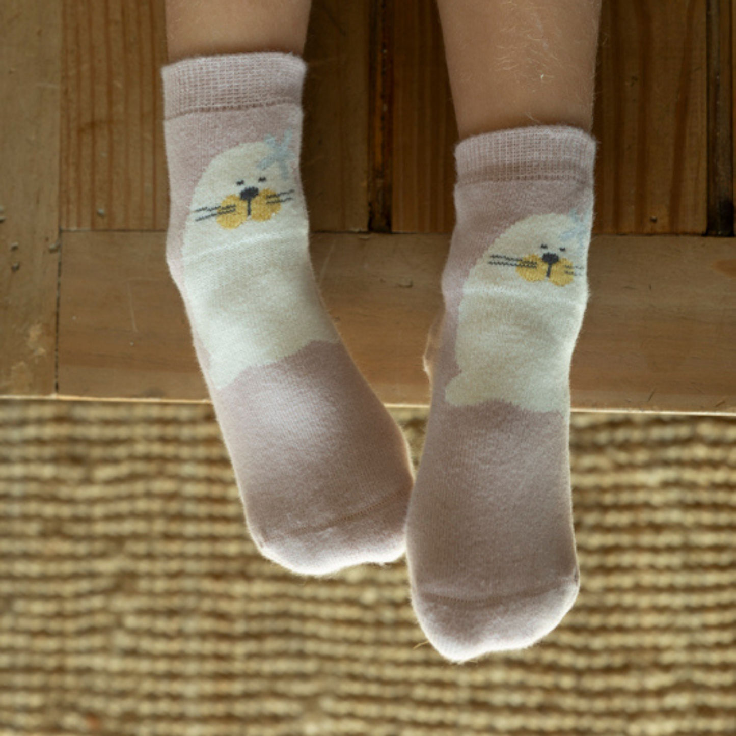 Neu - Into The Sea - Rosa - Extra warm - 4 Paar rutschfeste Socken für Babys und Kleinkinder