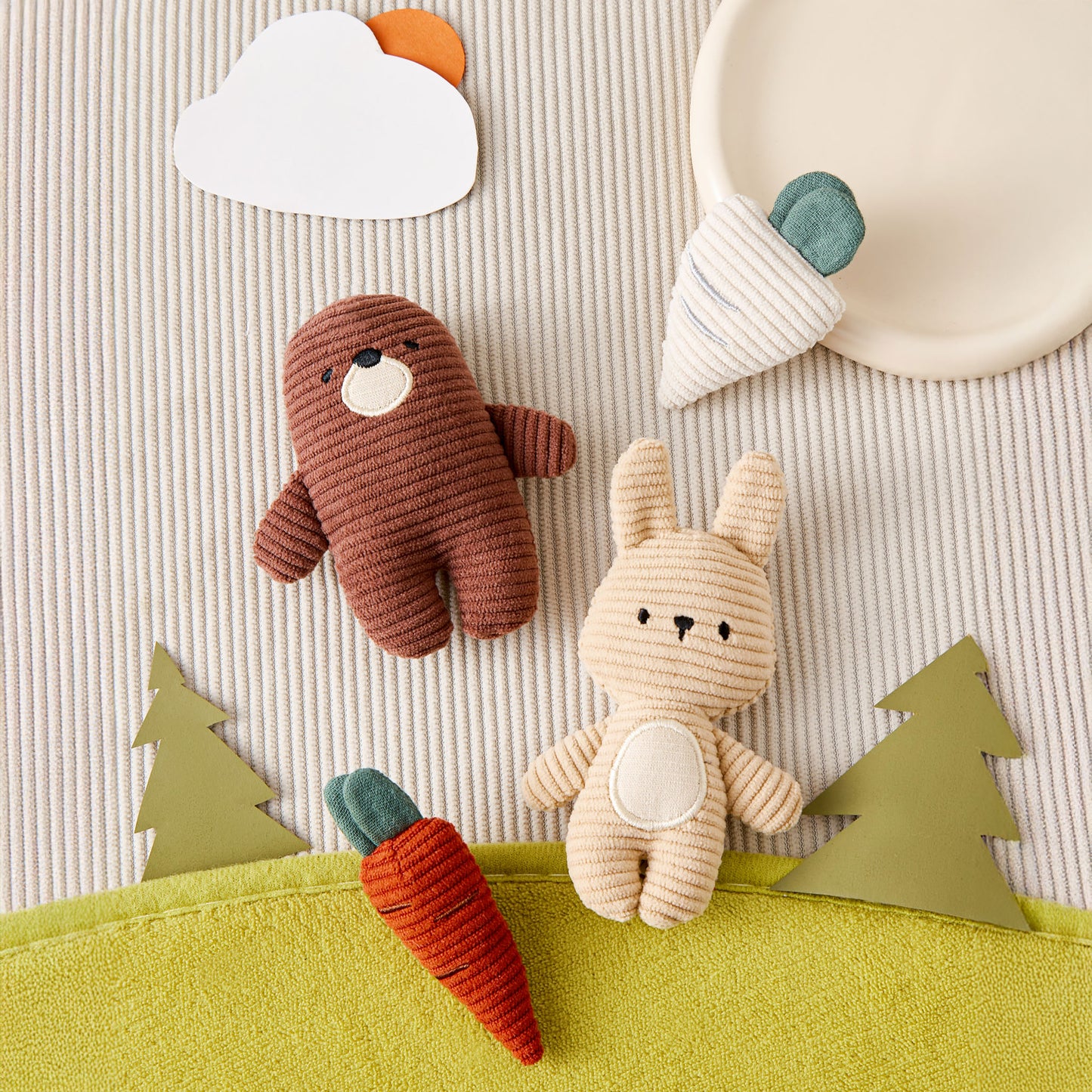 New- Rabbit & Mole Plush Set (Set of 4)