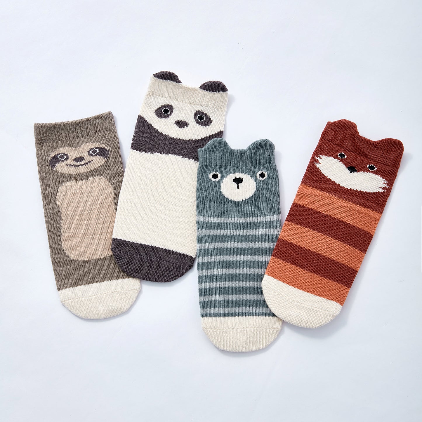 New- Critter Crew II- 4 Pairs of Stay-On Baby & Toddler Non-Slip Socks