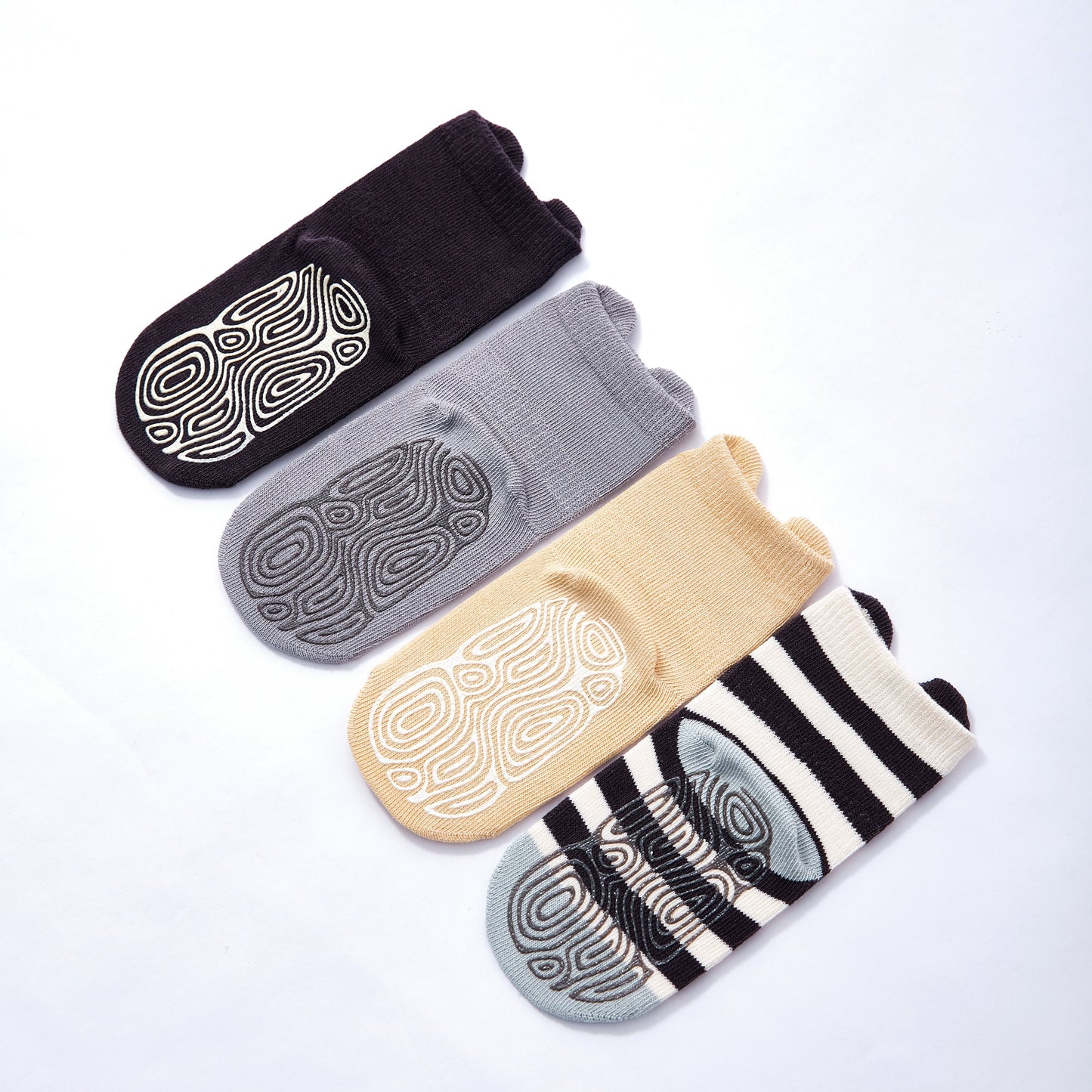 New- Into The Wild III- Organic- 4 Pairs of Stay-On Baby & Toddler Non-Slip Socks