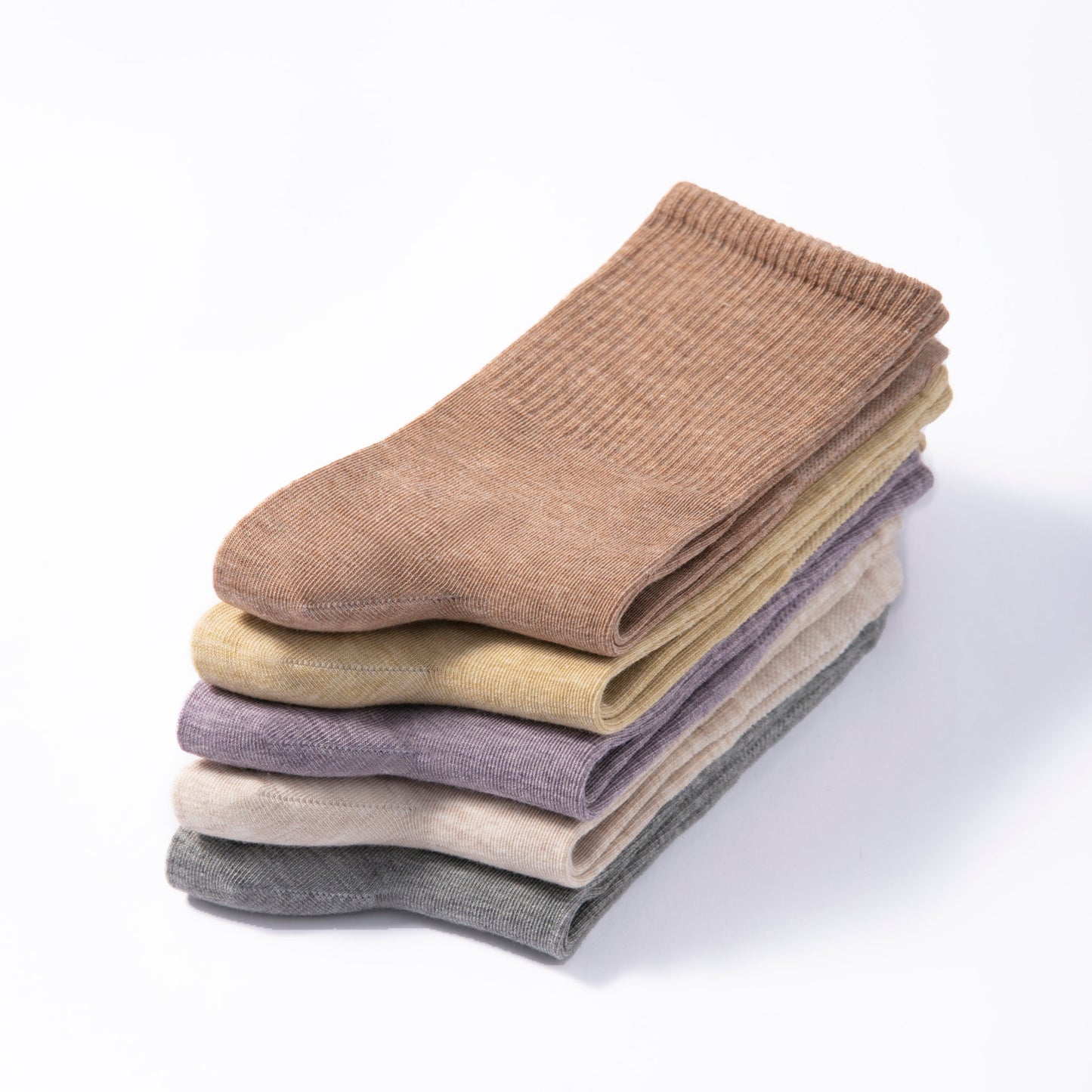 New- Adult Organic Cotton Non-Slip Socks- Brown- 2 Pairs