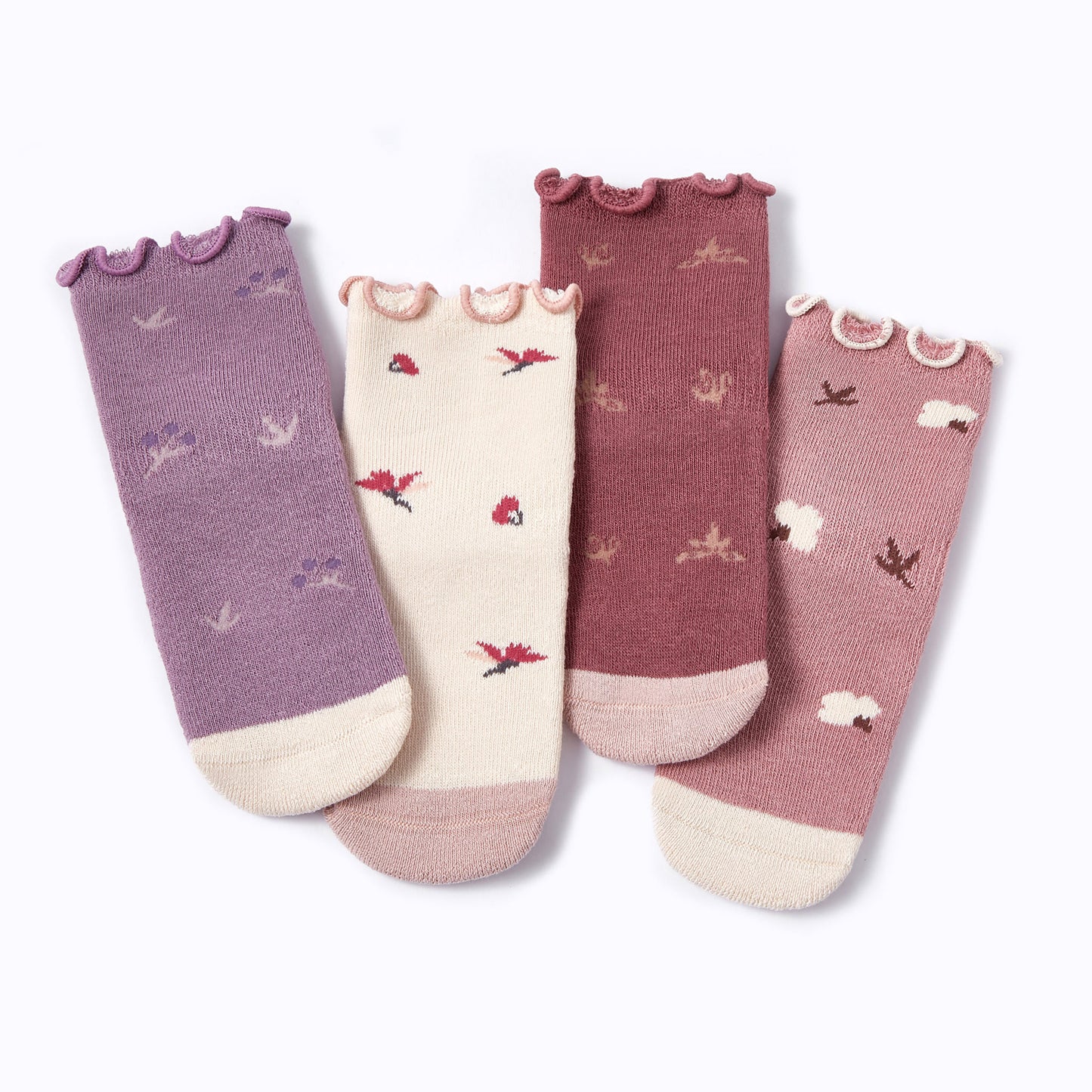 New- Little Wonder Things II- 4 Pairs of Stay-On Baby & Toddler Non-Slip Socks