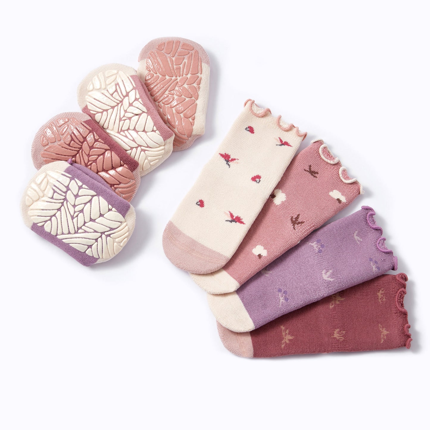 小さな不思議 - 厚手 - ベビー＆キッズ用 滑り止め付きソックス 4足セット