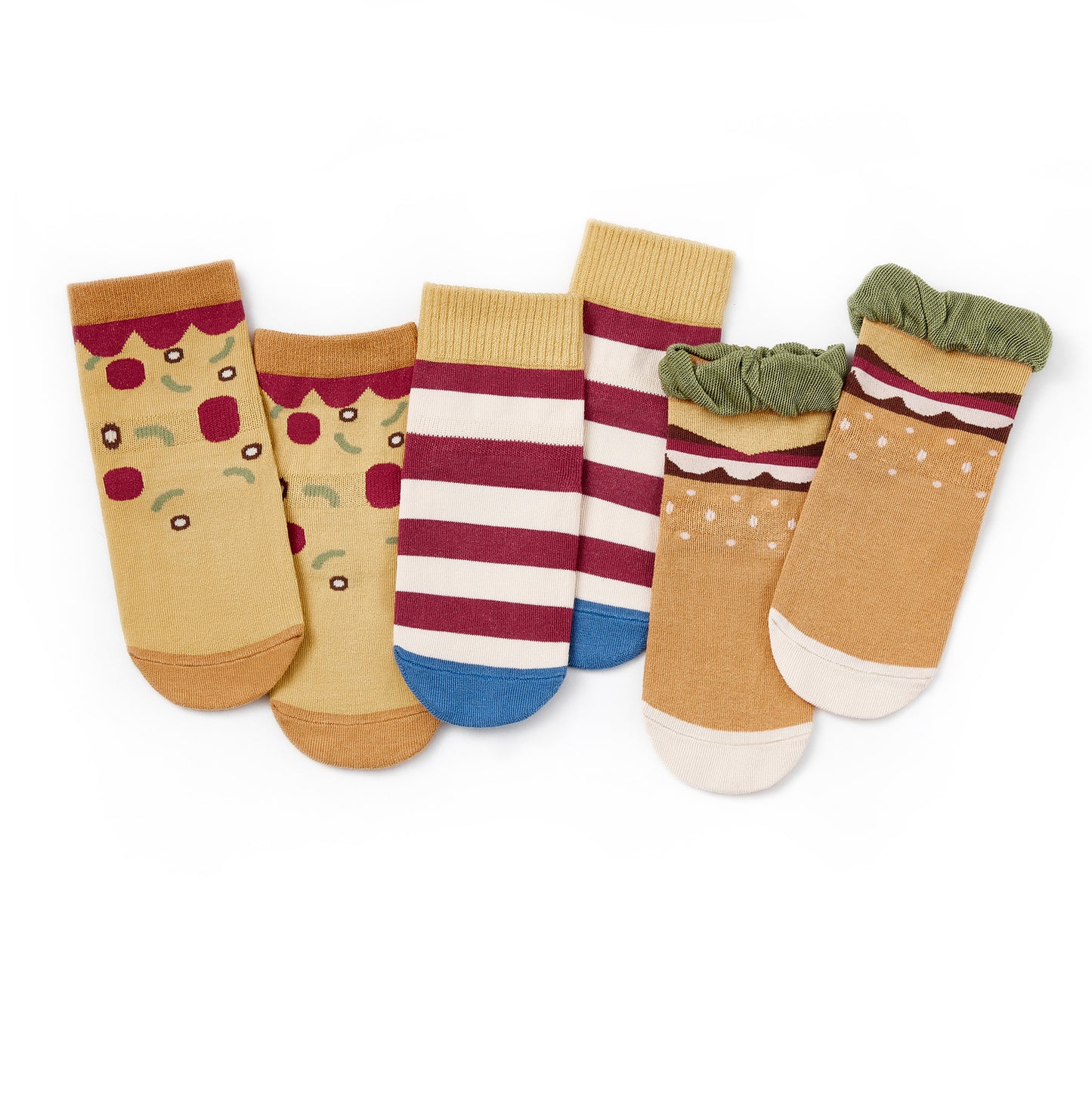 New- Hamburger - 3 Pairs of Stay-On Baby & Toddler Non-Slip Socks
