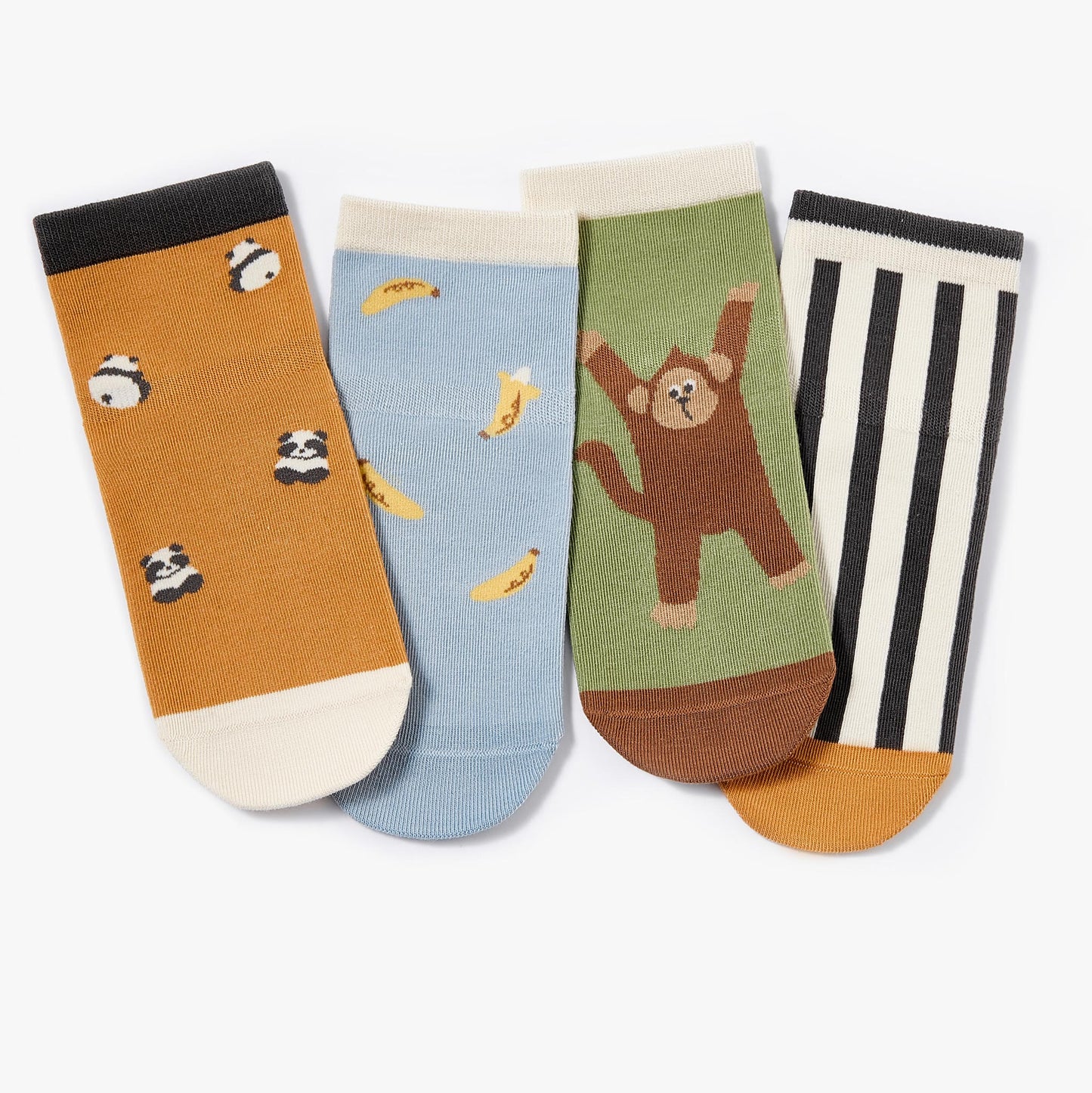 New- Koko & Bambu - 4 Pairs of Stay-On Baby & Toddler Non-Slip Socks