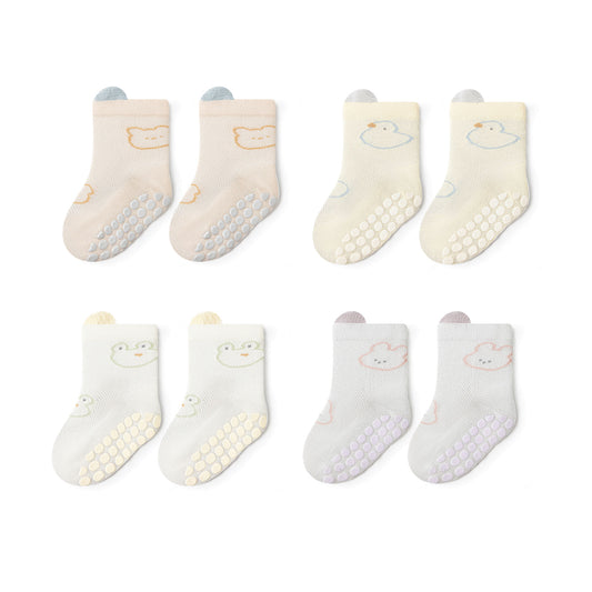 Into the Wild Short: 4 pares de calcetines antideslizantes para bebés y niños pequeños