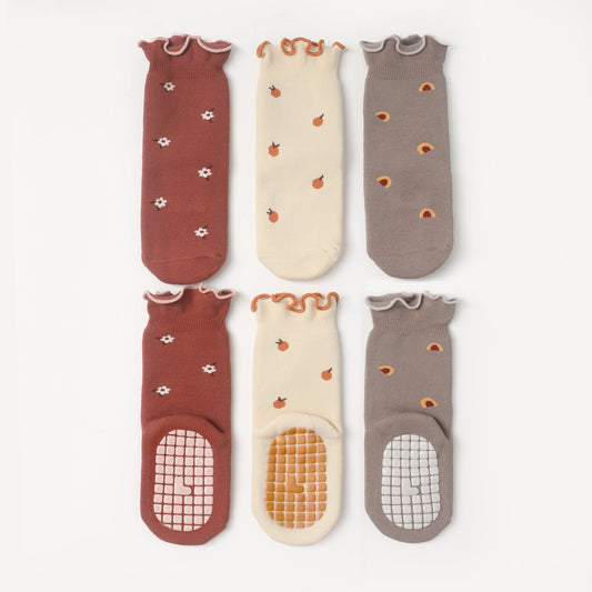 New- Cozy Winter - Extra Warm & Soft - 3 Pairs of Stay-On Baby & Toddler Non-Slip Socks