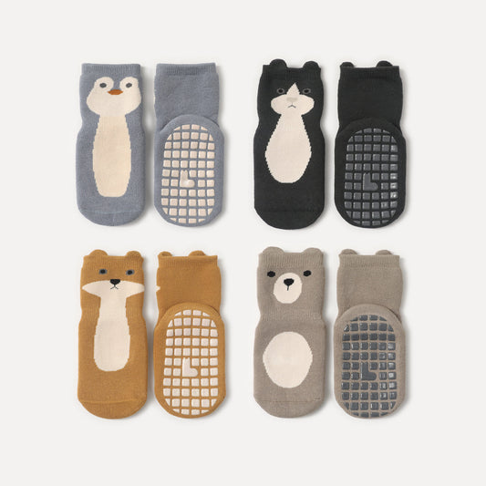 Baby/Kids Bamboo Socks with Grips - Elephant — Grippits