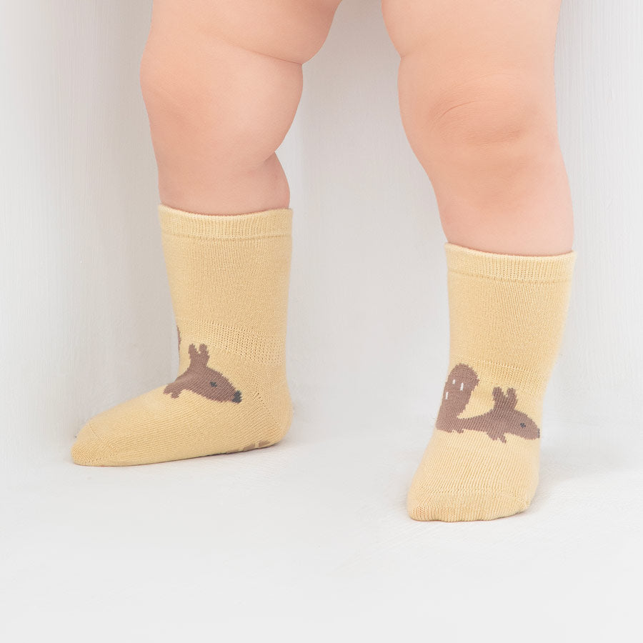 Forest Life- 4 Pairs of Stay-On Baby & Toddler Non-Slip Socks