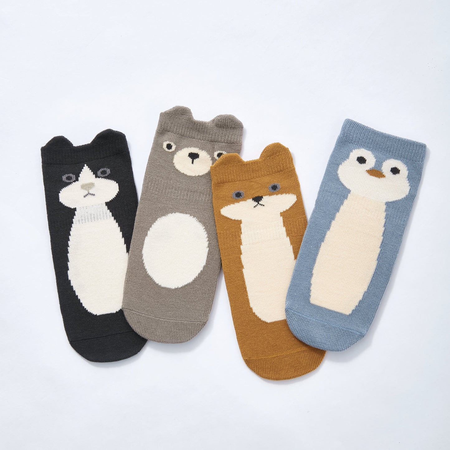 New- Critter Crew- 4 Pairs of Stay-On Baby & Toddler Non-Slip Socks