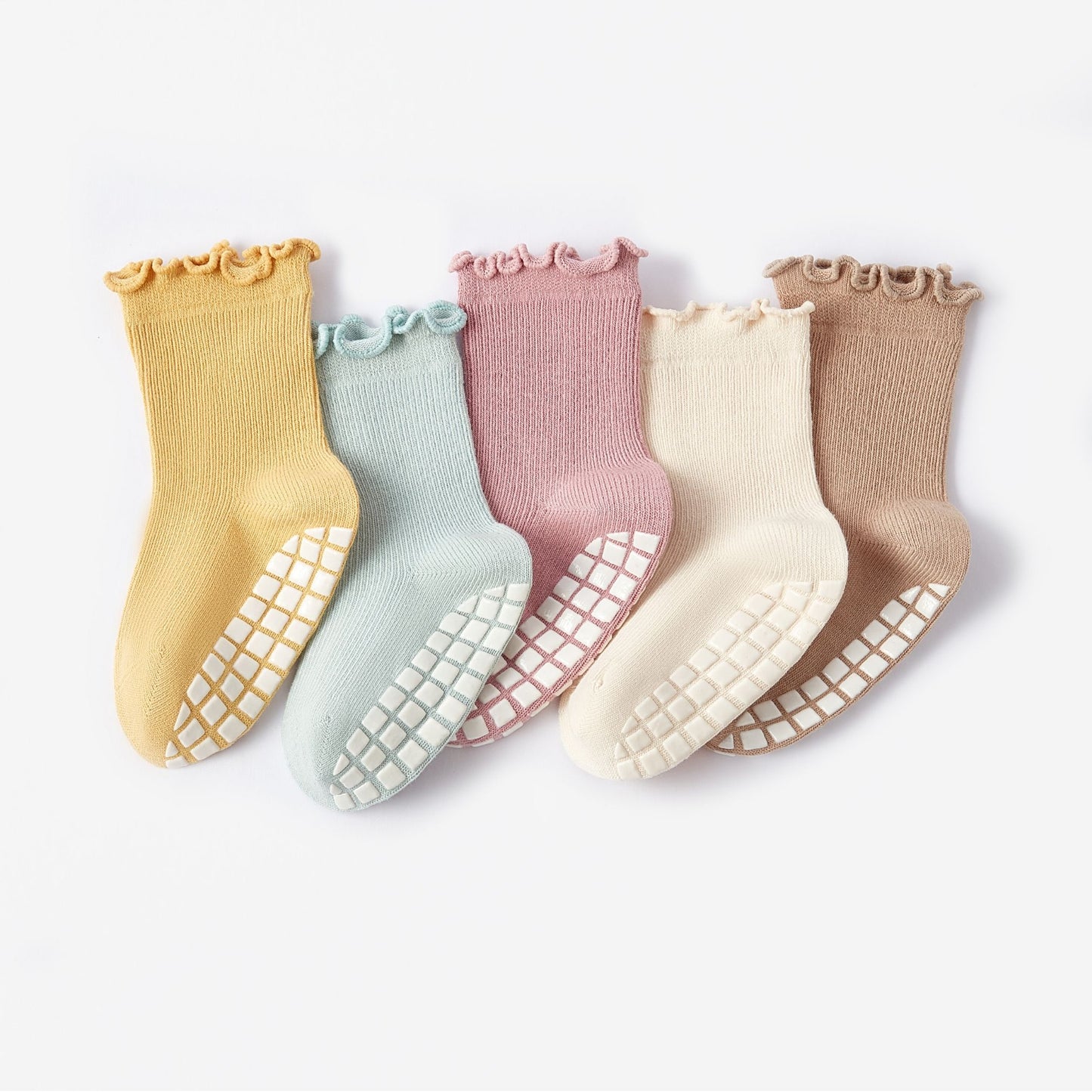 New- Cotton Candy- 5 Pairs of Stay-On Baby & Toddler Non-Slip Socks
