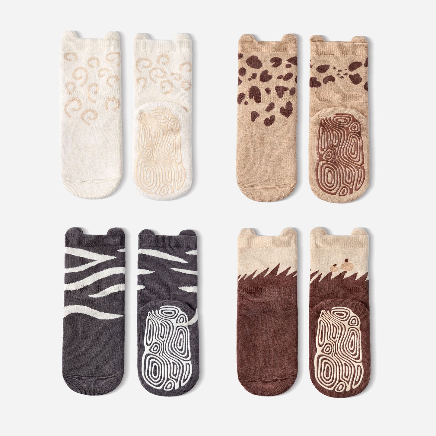 Who Am I - Extra Cálidos - 4 pares de calcetines antideslizantes para bebés y niños pequeños