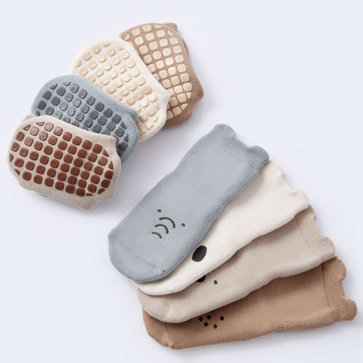 Into The Wild- Super Warm- 4 Pairs of Stay-On Baby & Toddler Non-Slip Socks