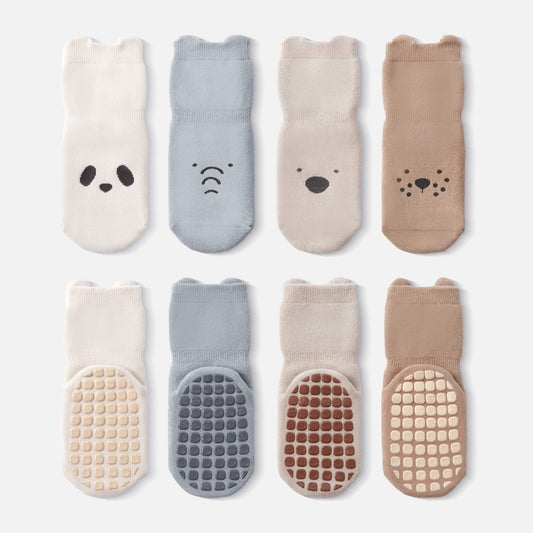 Into The Wild- Super Warm- 4 Pairs of Stay-On Baby & Toddler Non-Slip Socks