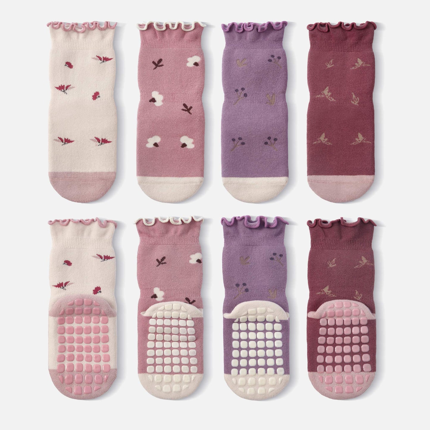 Little Wonder Things- Extra Cálidos- 4 pares de calcetines antideslizantes  para bebés y niños pequeños