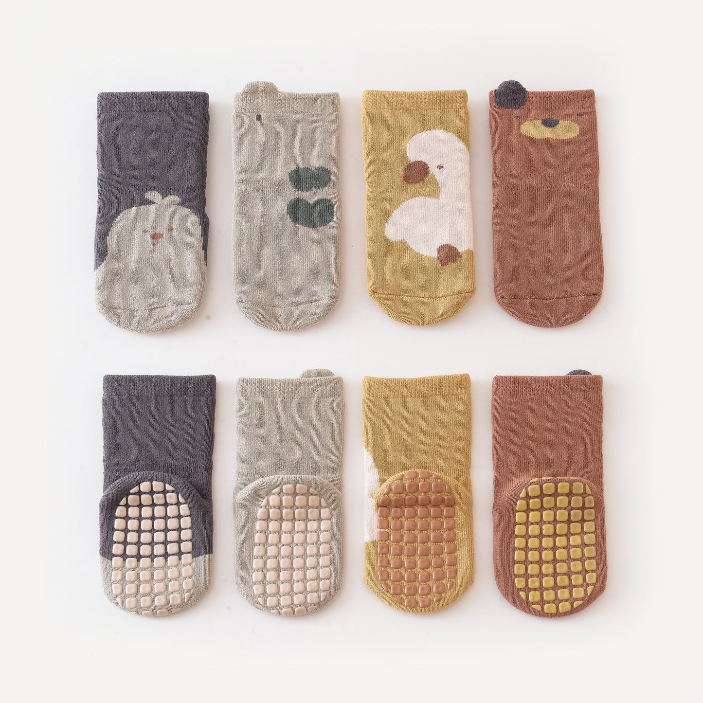 New- Who Am I - Extra Warm - 4 Pairs of Stay-On Baby & Toddler Non-Slip Socks