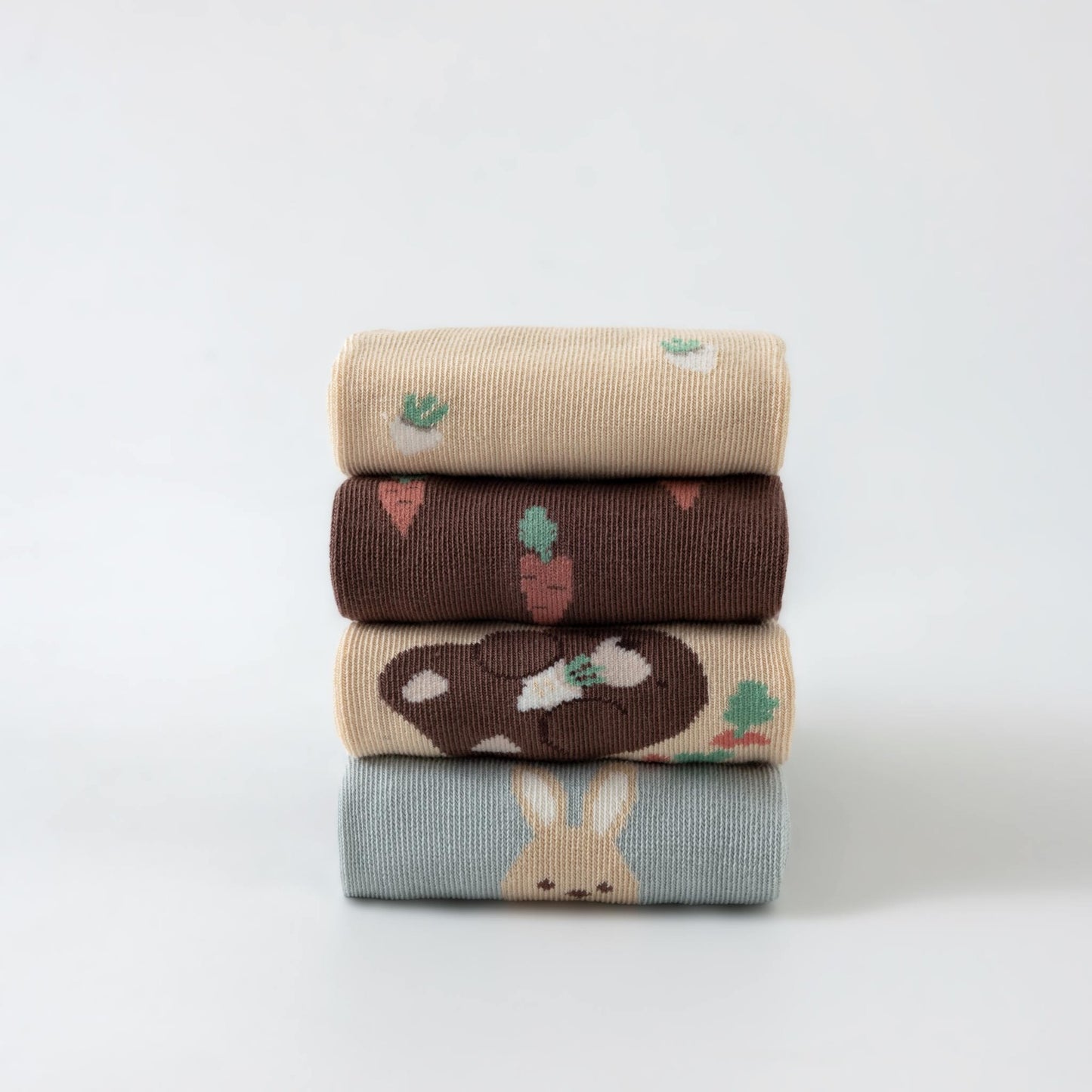 New- Rabbit & Mole- 4 Pairs of Stay-On Baby & Toddler Non-Slip Socks