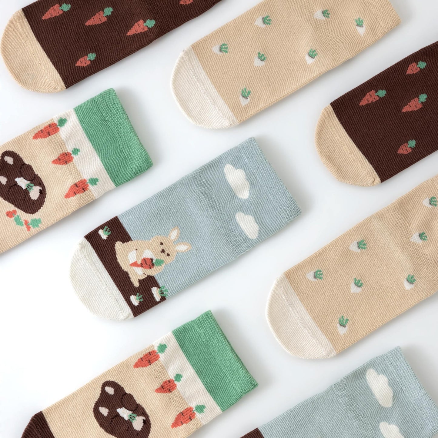 New- Rabbit & Mole- 4 Pairs of Stay-On Baby & Toddler Non-Slip Socks