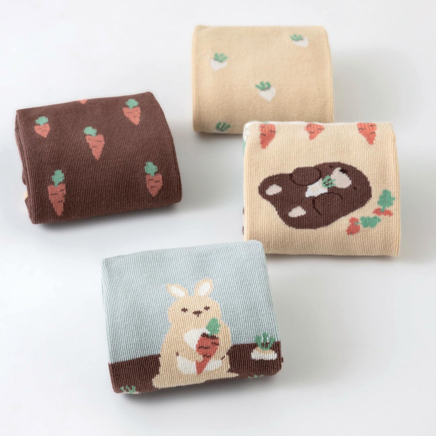 New- Rabbit & Mole- 4 Pairs of Stay-On Baby & Toddler Non-Slip Socks