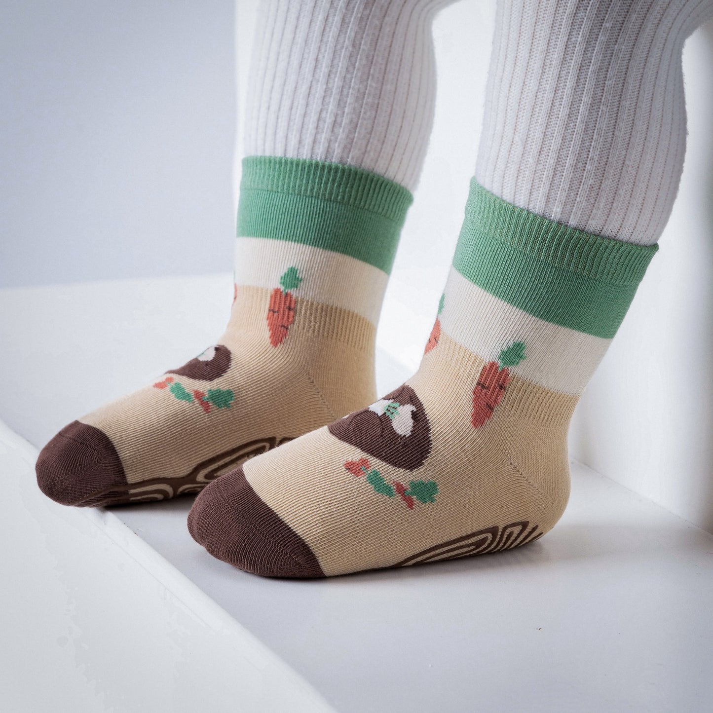 New- Rabbit & Mole- 4 Pairs of Stay-On Baby & Toddler Non-Slip Socks