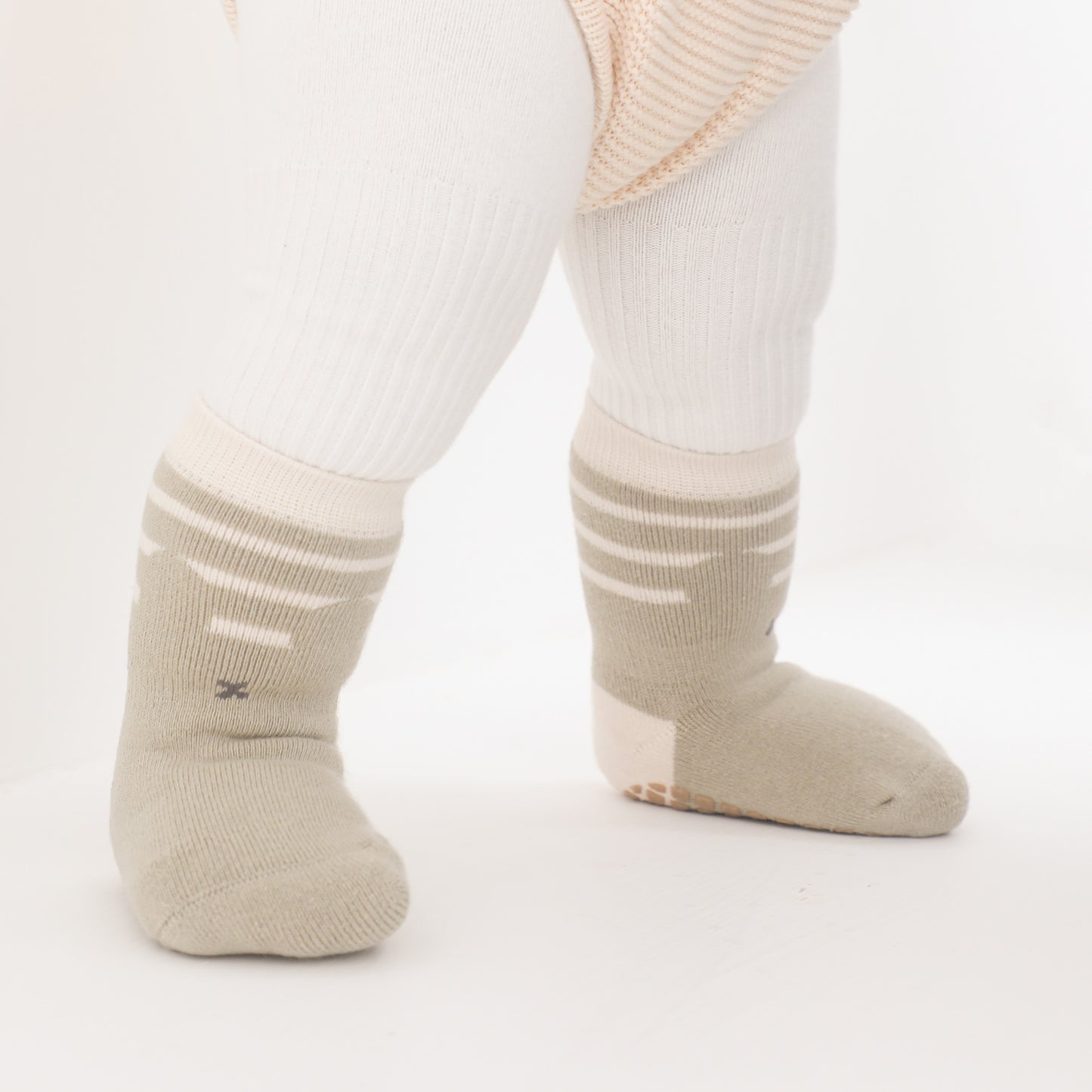New-Mini Ear- Extra Warm - 4 Pairs of Stay-On Baby & Toddler Non-Slip Socks