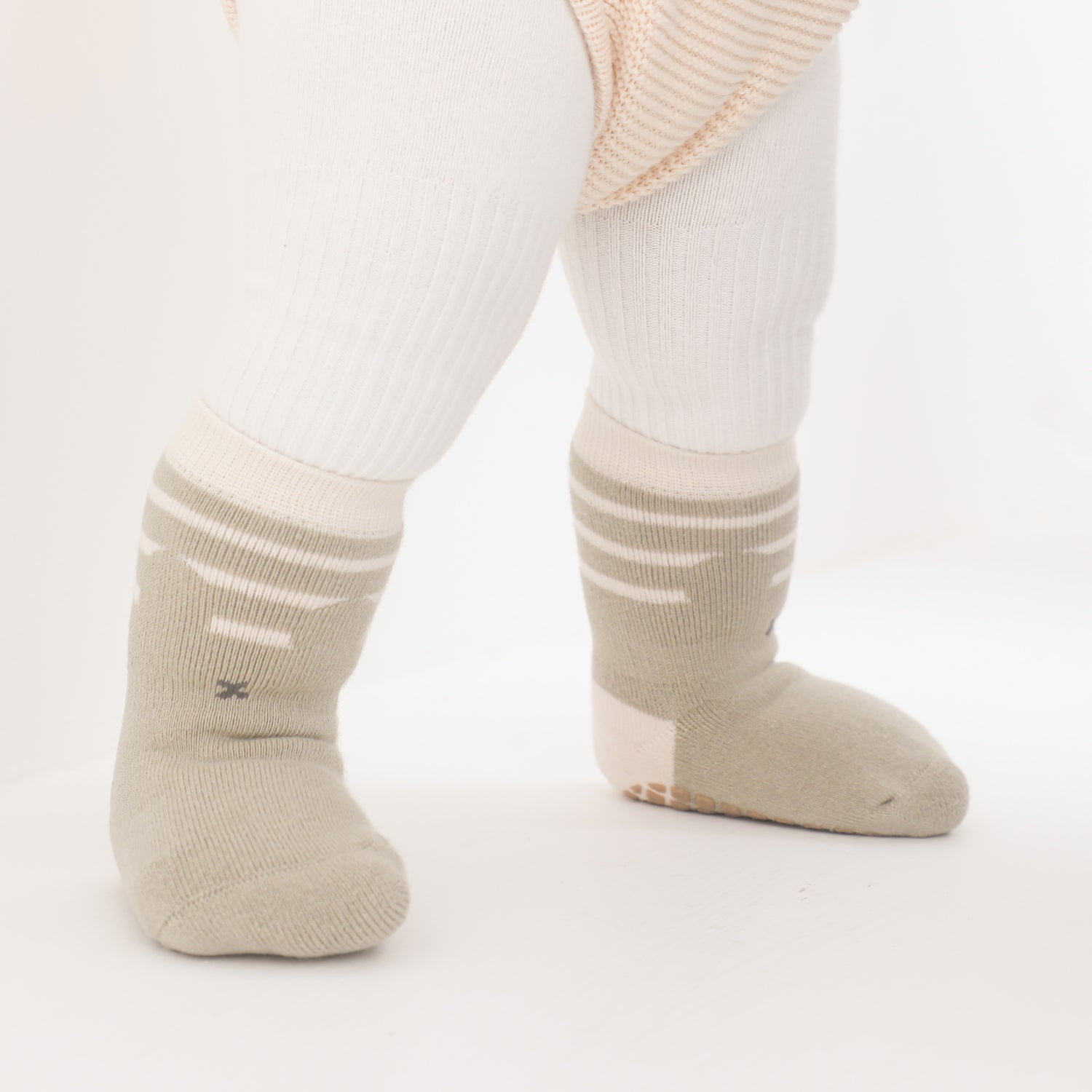 Non slip infant socks with cushioned soles for comfort