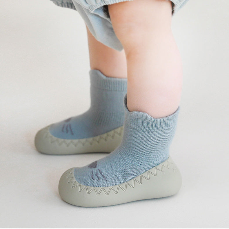 5-pack Non-slip Socks - Light gray melange/taupe - Kids
