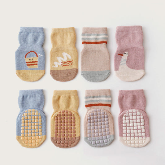 Going to The Sea - 4 Pairs of Stay-On Baby & Toddler Non-Slip Socks